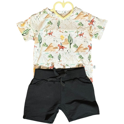 Western Roundup Daywear - Bamboo top & terry bamboo shorts